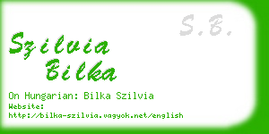 szilvia bilka business card